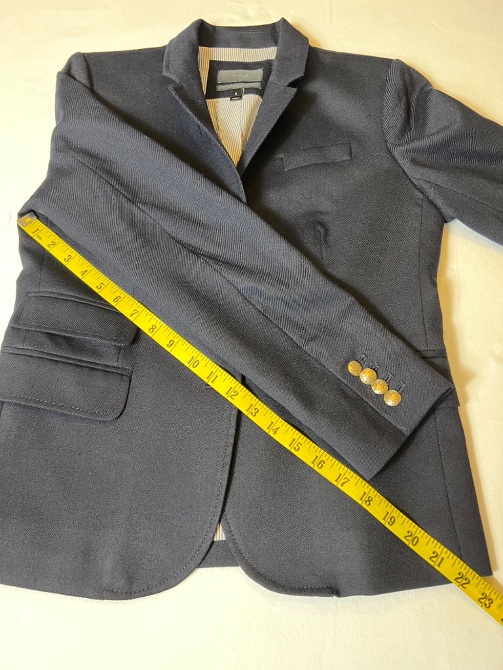 J. Crew Schoolboy Navy Wool Blend Blazer with Gold Tone Buttons Preppy Academia - Picture 7 of 12